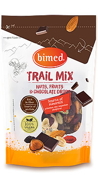 Trail mix - oreščki, suho sadje in čokoladne kapljice 120 g